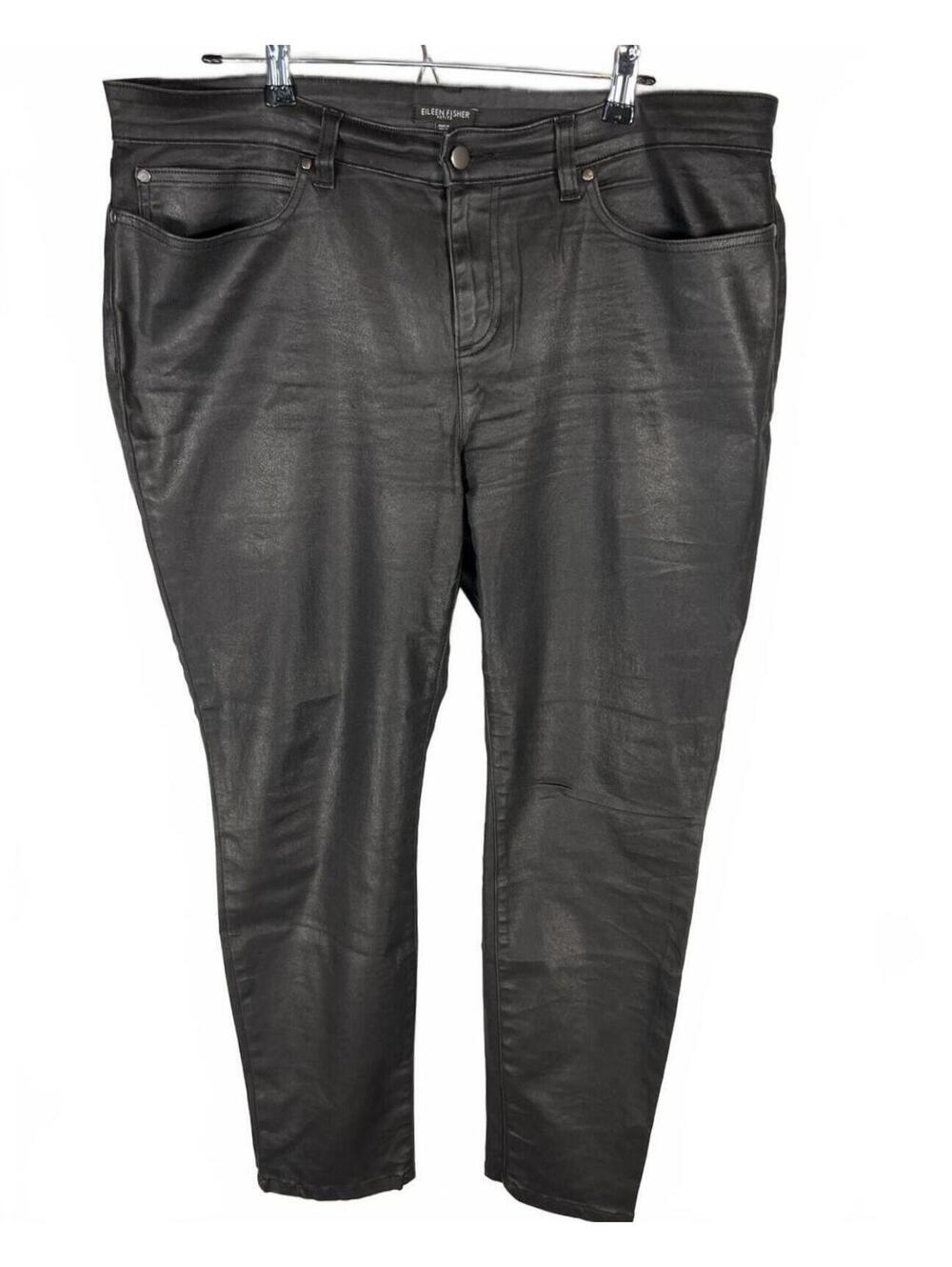 Eileen Fisher Viscose Jersey Straight Leg Pants Minimalist Quiet Luxury 18P